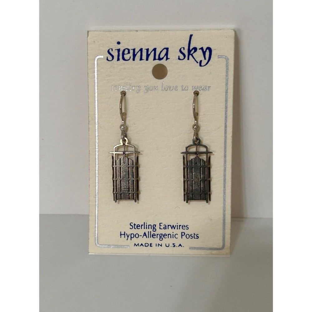 Sienna Sky Bird Cage Antiqued Dangle Earrings Hypoallergenic Sterling Silver USA - Picture 3 of 6